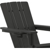 image:imageFlash Furniture Halifax Poly Resin Adirondack Chair with Cup Holder and Pull Out Ottoman AllWeather Poly Resin IndoorOutdoor Lounge Chair Set of 2 BlueBlack