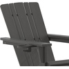 image:imageFlash Furniture Halifax Poly Resin Adirondack Chair with Cup Holder and Pull Out Ottoman AllWeather Poly Resin IndoorOutdoor Lounge Chair Set of 2 BlueGrey