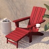 image:imageFlash Furniture Halifax Poly Resin Adirondack Chair with Cup Holder and Pull Out Ottoman AllWeather Poly Resin IndoorOutdoor Lounge Chair Set of 2 BlueRed