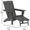 image:imageFlash Furniture Halifax Poly Resin Adirondack Chair with Cup Holder and Pull Out Ottoman AllWeather Poly Resin IndoorOutdoor Lounge Chair Set of 2 BlueGrey