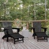 image:imageFlash Furniture Halifax Poly Resin Adirondack Chair with Cup Holder and Pull Out Ottoman AllWeather Poly Resin IndoorOutdoor Lounge Chair Set of 2 BlueBlack