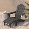 image:imageFlash Furniture Halifax Poly Resin Adirondack Chair with Cup Holder and Pull Out Ottoman AllWeather Poly Resin IndoorOutdoor Lounge Chair Set of 2 BlueGrey