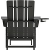 image:imageFlash Furniture Halifax Poly Resin Adirondack Chair with Cup Holder and Pull Out Ottoman AllWeather Poly Resin IndoorOutdoor Lounge Chair Set of 2 BlueBlack
