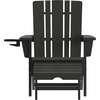 image:imageFlash Furniture Halifax Poly Resin Adirondack Chair with Cup Holder and Pull Out Ottoman AllWeather Poly Resin IndoorOutdoor Lounge Chair Set of 2 BlueBlack