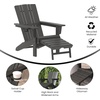 image:imageFlash Furniture Halifax Poly Resin Adirondack Chair with Cup Holder and Pull Out Ottoman AllWeather Poly Resin IndoorOutdoor Lounge Chair Set of 2 BlueGrey