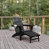 image:imageFlash Furniture Halifax Poly Resin Adirondack Chair with Cup Holder and Pull Out Ottoman AllWeather Poly Resin IndoorOutdoor Lounge Chair Set of 2 BlueBlack
