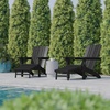 image:imageFlash Furniture Halifax Poly Resin Adirondack Chair with Cup Holder and Pull Out Ottoman AllWeather Poly Resin IndoorOutdoor Lounge Chair Set of 2 BlueBlack