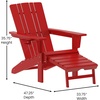 image:imageFlash Furniture Halifax Poly Resin Adirondack Chair with Cup Holder and Pull Out Ottoman AllWeather Poly Resin IndoorOutdoor Lounge Chair Set of 2 BlueRed