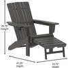 image:imageFlash Furniture Halifax Poly Resin Adirondack Chair with Cup Holder and Pull Out Ottoman AllWeather Poly Resin IndoorOutdoor Lounge Chair Set of 2 BlueGrey