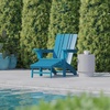 image:imageFlash Furniture Halifax Poly Resin Adirondack Chair with Cup Holder and Pull Out Ottoman AllWeather Poly Resin IndoorOutdoor Lounge Chair Set of 2 BlueBlue