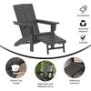 image:imageFlash Furniture Halifax Poly Resin Adirondack Chair with Cup Holder and Pull Out Ottoman AllWeather Poly Resin IndoorOutdoor Lounge Chair Set of 2 BlueGrey