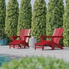 image:imageFlash Furniture Halifax Poly Resin Adirondack Chair with Cup Holder and Pull Out Ottoman AllWeather Poly Resin IndoorOutdoor Lounge Chair Set of 2 BlueRed