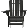 image:imageFlash Furniture Halifax Poly Resin Adirondack Chair with Cup Holder and Pull Out Ottoman AllWeather Poly Resin IndoorOutdoor Lounge Chair Set of 2 BlueBlack