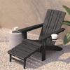 image:imageFlash Furniture Halifax Poly Resin Adirondack Chair with Cup Holder and Pull Out Ottoman AllWeather Poly Resin IndoorOutdoor Lounge Chair Set of 2 BlueGrey