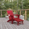 image:imageFlash Furniture Halifax Poly Resin Adirondack Chair with Cup Holder and Pull Out Ottoman AllWeather Poly Resin IndoorOutdoor Lounge Chair Set of 2 BlueRed