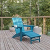 image:imageFlash Furniture Halifax Poly Resin Adirondack Chair with Cup Holder and Pull Out Ottoman AllWeather Poly Resin IndoorOutdoor Lounge Chair Set of 2 BlueBlue
