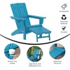 image:imageFlash Furniture Halifax Poly Resin Adirondack Chair with Cup Holder and Pull Out Ottoman AllWeather Poly Resin IndoorOutdoor Lounge Chair Set of 2 BlueBlue