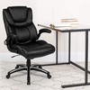 image:imageFlash Furniture Hansel High Back Black LeatherSoft Executive Swivel Office Chair with Double Layered Headrest and Open Arms