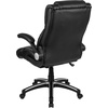 image:imageFlash Furniture Hansel High Back Black LeatherSoft Executive Swivel Office Chair with Double Layered Headrest and Open Arms