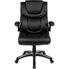 image:imageFlash Furniture Hansel High Back Black LeatherSoft Executive Swivel Office Chair with Double Layered Headrest and Open Arms