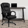 image:imageFlash Furniture Hansel High Back Black LeatherSoft Executive Swivel Office Chair with Titanium Nylon Base and Loop Arms
