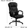 image:imageFlash Furniture Hansel High Back Black LeatherSoft Executive Swivel Office Chair with Titanium Nylon Base and Loop Arms