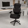 image:imageFlash Furniture Hansel High Back Black LeatherSoft Multifunction Executive Swivel Ergonomic Office Chair with Lumbar Support Knob with Arms