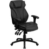 image:imageFlash Furniture Hansel High Back Black LeatherSoft Multifunction Executive Swivel Ergonomic Office Chair with Lumbar Support Knob with Arms