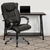 image:imageFlash Furniture Hansel High Back Espresso Brown LeatherSoft Executive Swivel Office Chair with Titanium Nylon Base and Loop ArmsEspresso Brown