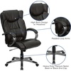 image:imageFlash Furniture Hansel High Back Espresso Brown LeatherSoft Executive Swivel Office Chair with Titanium Nylon Base and Loop ArmsEspresso Brown