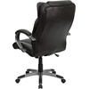 image:imageFlash Furniture Hansel High Back Espresso Brown LeatherSoft Executive Swivel Office Chair with Titanium Nylon Base and Loop ArmsEspresso Brown