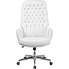 image:imageFlash Furniture Hansel High Back Traditional Tufted Black LeatherSoft Executive Swivel Office Chair with Silver Welt ArmsWhite