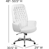 image:imageFlash Furniture Hansel High Back Traditional Tufted Black LeatherSoft Executive Swivel Office Chair with Silver Welt ArmsWhite