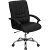 image:imageFlash Furniture Hansel MidBack Black LeatherSoft Swivel Managers Office Chair with Armsblack