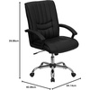 image:imageFlash Furniture Hansel MidBack Black LeatherSoft Swivel Managers Office Chair with Armsblack