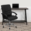 image:imageFlash Furniture Hansel MidBack Black LeatherSoft Swivel Managers Office Chair with Armsblack