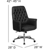 image:imageFlash Furniture Hansel MidBack Traditional Tufted Black LeatherSoft Executive Swivel Office Chair with ArmsBlack