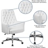 image:imageFlash Furniture Hansel MidBack Traditional Tufted Black LeatherSoft Executive Swivel Office Chair with ArmsWhite
