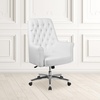 image:imageFlash Furniture Hansel MidBack Traditional Tufted Black LeatherSoft Executive Swivel Office Chair with ArmsWhite