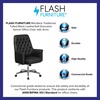 image:imageFlash Furniture Hansel MidBack Traditional Tufted White LeatherSoft Executive Swivel Office Chair with ArmsBlack