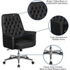 image:imageFlash Furniture Hansel MidBack Traditional Tufted White LeatherSoft Executive Swivel Office Chair with ArmsBlack