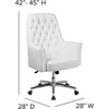 image:imageFlash Furniture Hansel MidBack Traditional Tufted White LeatherSoft Executive Swivel Office Chair with ArmsWhite