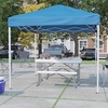 image:imageFlash Furniture Harris 10x10 White Pop Up Event Canopy Tent with Wheeled Case and Folding Bench Set  Portable Tailgate Camping Event SetBlue