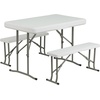 image:imageFlash Furniture Harris 10x10 White Pop Up Event Canopy Tent with Wheeled Case and Folding Bench Set  Portable Tailgate Camping Event SetBlue