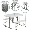 image:imageFlash Furniture Harris 10x10 White Pop Up Event Canopy Tent with Wheeled Case and Folding Bench Set  Portable Tailgate Camping Event SetBlue