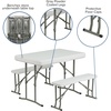image:imageFlash Furniture Harris 10x10 White Pop Up Event Canopy Tent with Wheeled Case and Folding Bench Set  Portable Tailgate Camping Event SetBlue