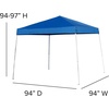 image:imageFlash Furniture Harris 10x10 White Pop Up Event Canopy Tent with Wheeled Case and Folding Bench Set  Portable Tailgate Camping Event SetBlue