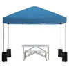 image:imageFlash Furniture Harris 10x10 White Pop Up Event Canopy Tent with Wheeled Case and Folding Bench Set  Portable Tailgate Camping Event SetBlue