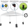 image:imageFlash Furniture Harris 10x10 White Pop Up Event Canopy Tent with Wheeled Case and Folding Bench Set  Portable Tailgate Camping Event SetWhite