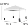 image:imageFlash Furniture Harris 10x10 White Pop Up Event Canopy Tent with Wheeled Case and Folding Bench Set  Portable Tailgate Camping Event SetWhite